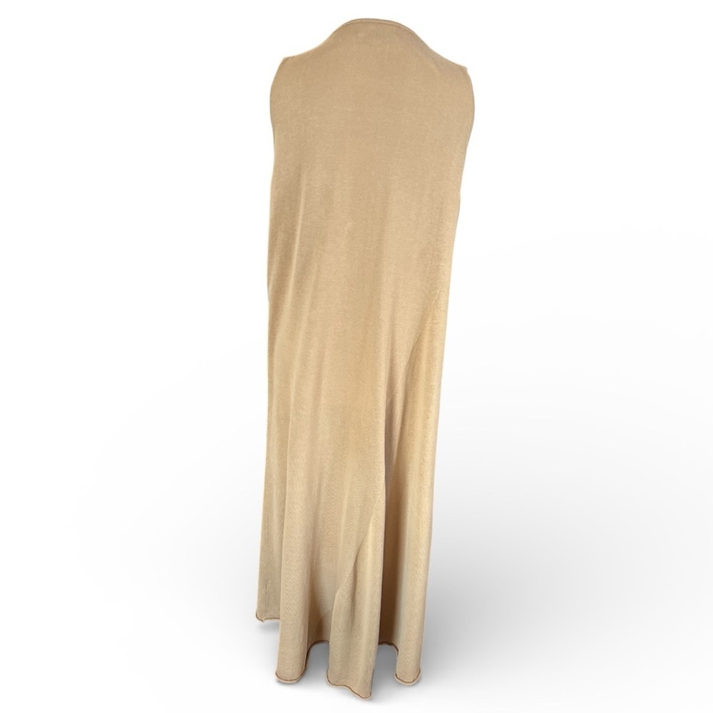 Vince Pale Walnut Shirred Cotton Tank Maxi Dress Sz L - Picture 9 of 12
